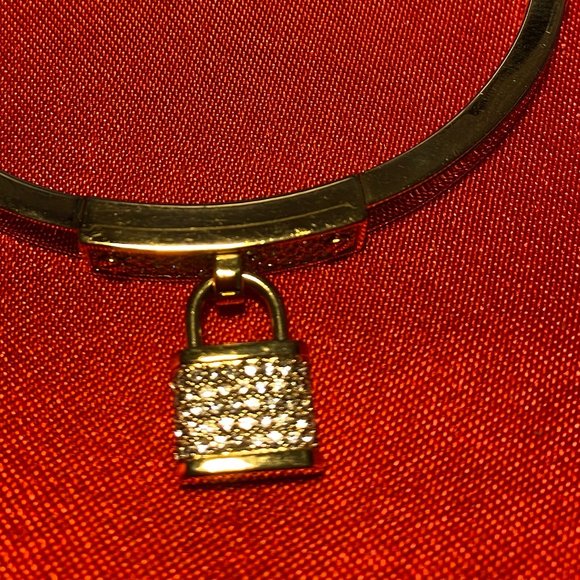 Michael Kors Tortoise & Pave Hinged Bracelet With Lock Charm - Picture 4 of 4